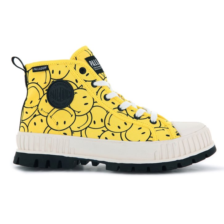 Bottes Palladium Pallashock Smiley Ao Femme Jaune | FR ZIM530H